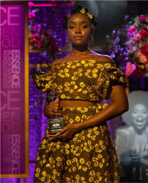 Kiki Layne, winner of the ESSENCE Black Women in Hollywood Ford Spotlight Award Kiki Layne, winner of the ESSENCE Black Women in Hollywood Ford Spotlight Award